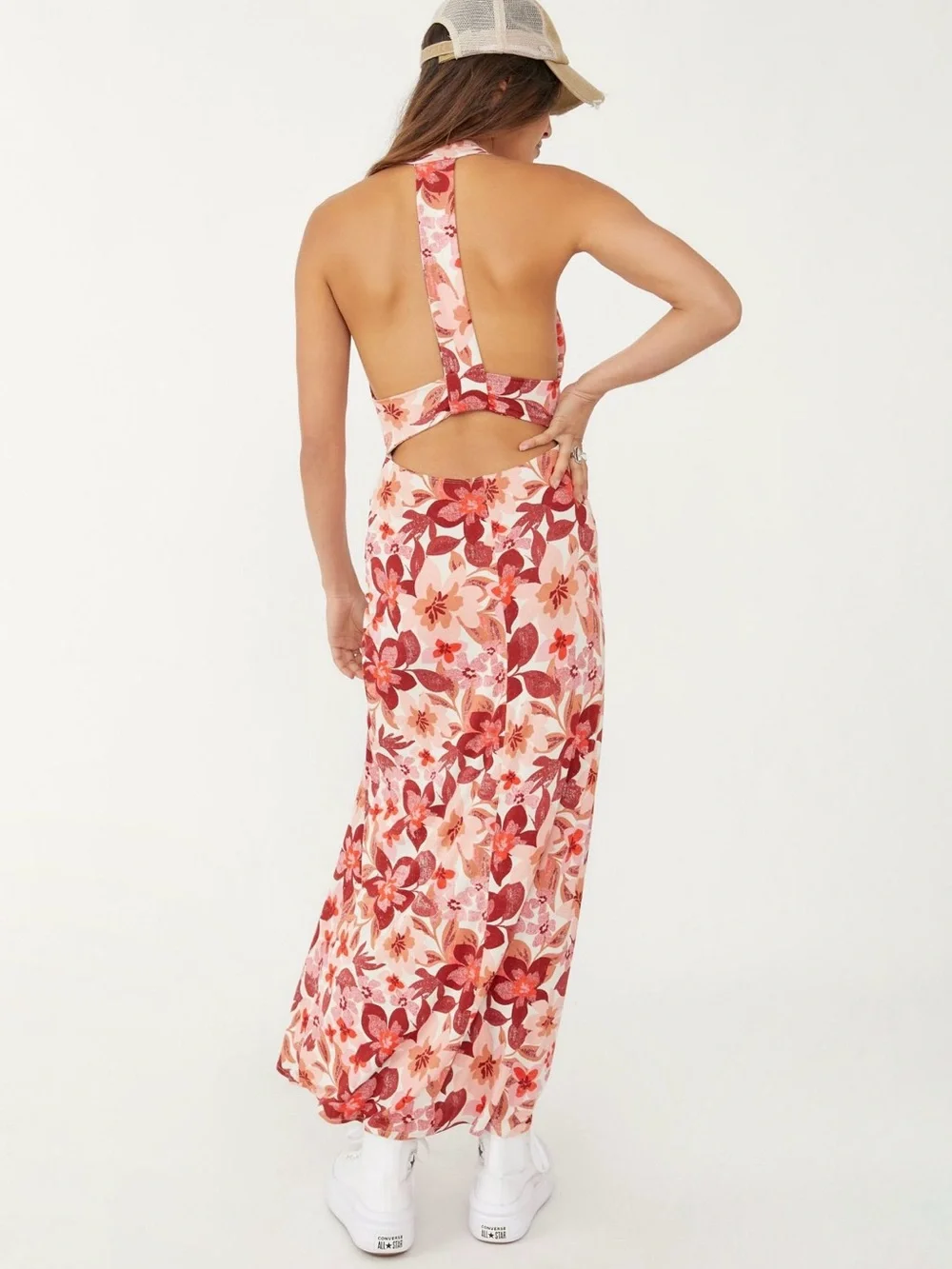 Free People Pink Floral Backless Maxi Dress - Picture 2 of 6